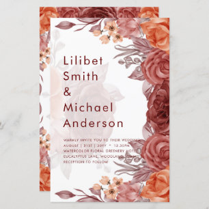 Papier Cinnamon Terracotta TOMBE Floral MARIAGE