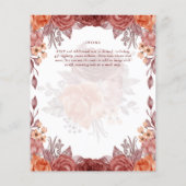 Papier Cinnamon Terracotta TOMBE Floral MARIAGE (Dos)