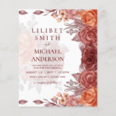 Papier Cinnamon Terracotta TOMBE Floral MARIAGE (Devant)