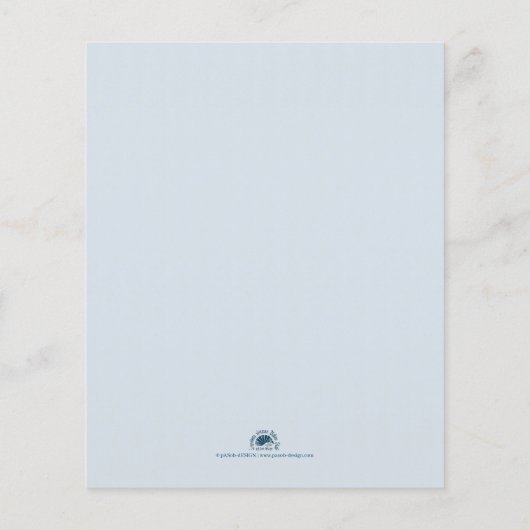 Papier Cinq boules dorées de Noël - écriture bleue (Dos)