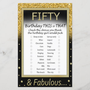 Papier Cinquante Anniversaire Ce ou ce jeu