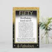 Papier Cinquante Anniversaire Mot de recherche Jeu (Debout devant)