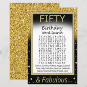 Papier Cinquante Anniversaire Mot de recherche Jeu (Devant / Derrière)