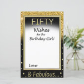 Papier Cinquante Voeux pour la fille d'anniversaire (Debout devant)