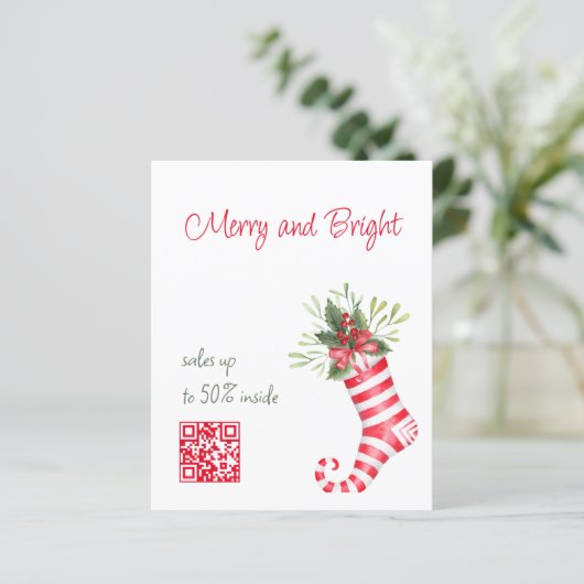 Papier Circulaire avec code qr et vente de Noël sur mesur (Debout devant)