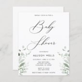 Papier Circulaire d'invitation de Baby shower moderne (Devant / Derrière)