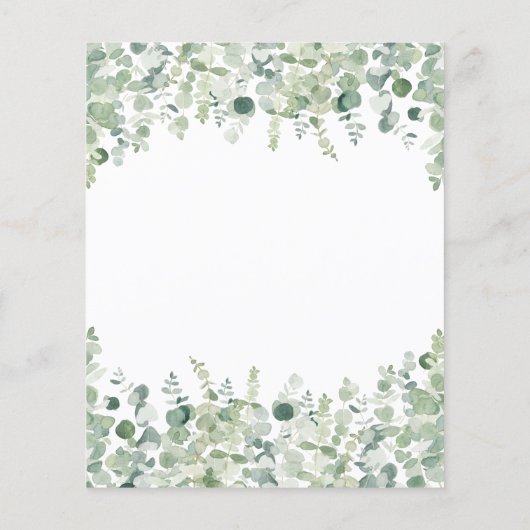 Papier Circulaire Mariage Eucalyptus Budget (Dos)