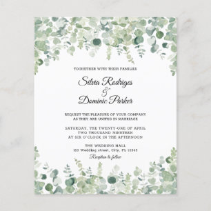 Papier Circulaire Mariage Eucalyptus Budget
