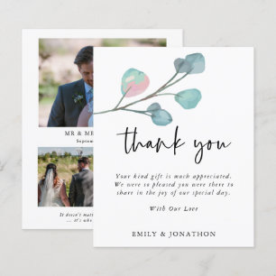 Papier Citation BUDGET Eucalyptus Mariage 3 Merci photo