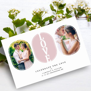 Papier Citation d'amour budget rose Mariage 2 Photos Coll