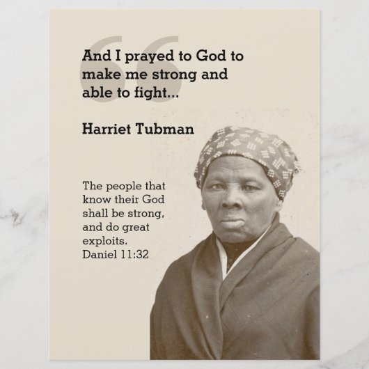 Papier Citation de Christian HARRIET TUBMAN (Devant)