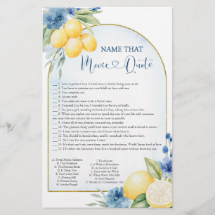 Papier Citation de film Blue Floral Lemon Main Squeeze