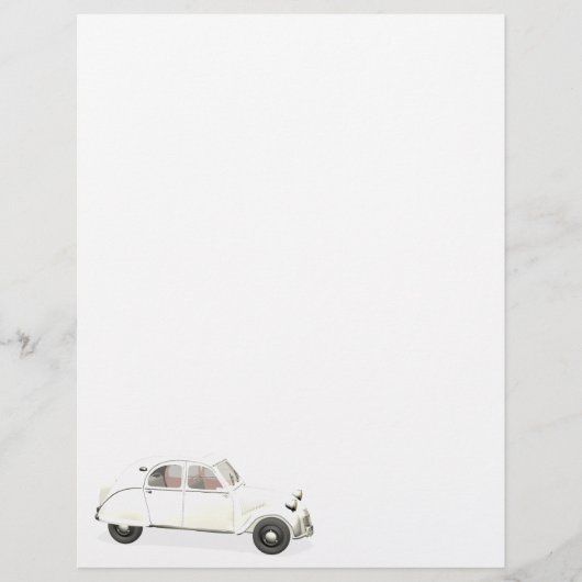 Papier Citroen blanc 2CV (Devant)