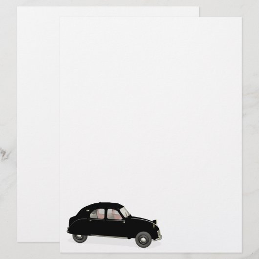 Papier Citroen noir 2CV (Devant / Derrière)