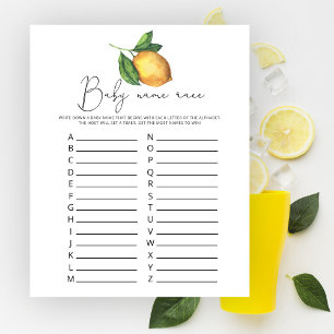 Papier Citron baby shower Baby jeu de course de nom