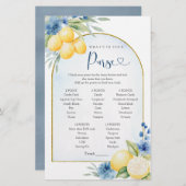 Papier Citron bleu floral Squeeze principal Quoi dans vot (Devant / Derrière)