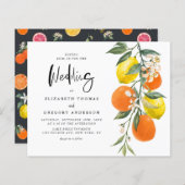 Papier Citron botanique et Faire-part de mariage orange (Devant / Derrière)