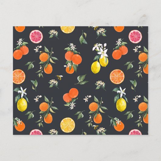 Papier Citron botanique et Faire-part de mariage orange (Dos)