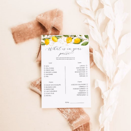 Papier Citron Ce Qui Est Dans Votre Jeu De Fête des marié