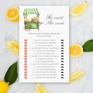 Papier Citron Citrus - Il a dit qu'elle a dit jeu de baby
