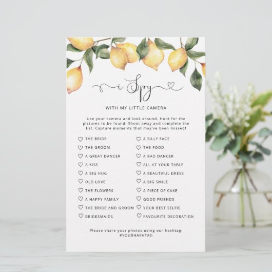 Papier Citron espion avec mon appareil photo mariage jeu (Debout devant)