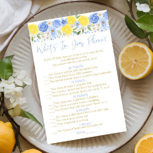 Papier Citron floral bleu Ce qui est dans votre jeu de nu