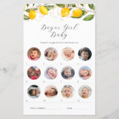 Papier Citron garçon ou fille Baby shower jeu (Devant)