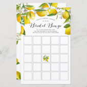 Papier Citron Jeu de bingo de douche à thème nuptiale, (Devant / Derrière)