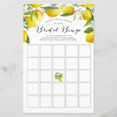 Papier Citron Jeu de bingo de douche à thème nuptiale, (Devant)