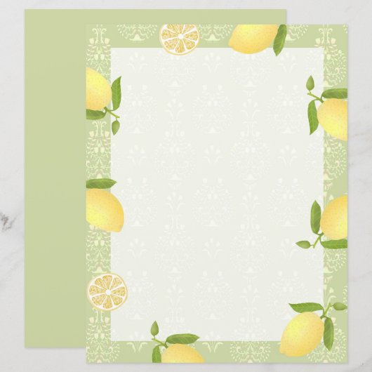 Papier Citron Motif Aimer Vert (Devant / Derrière)