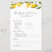 Papier Citron Prédictions & Conseils Baby shower Jeu (Devant)