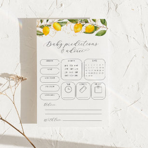 Papier Citron Prédictions & Conseils Baby shower Jeu