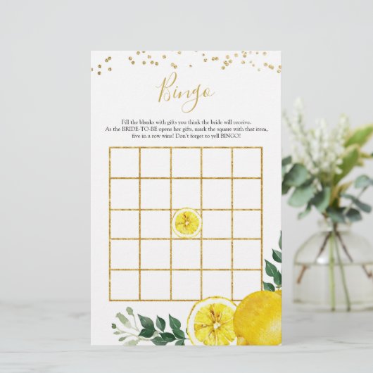 Papier citron principal presser Bingo douche nuptiale jeu (Debout devant)