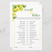 Papier Citron Thème Fête des mariées Voudrait-Elle Plutôt (Devant / Derrière)