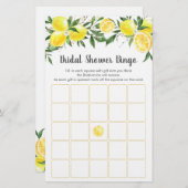 Papier Citron vert or Fête des mariées Bingo Jeu (Devant / Derrière)