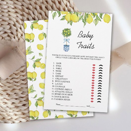 Papier Citronnier Tree Baby Traits Jeu