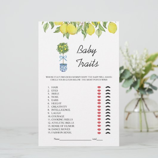 Papier Citronnier Tree Baby Traits Jeu (Debout devant)