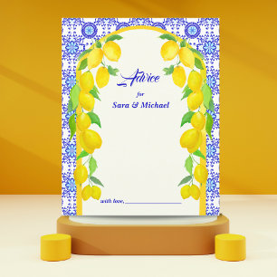 Papier Citrons aquarelle mariage de la mariée Amalfi