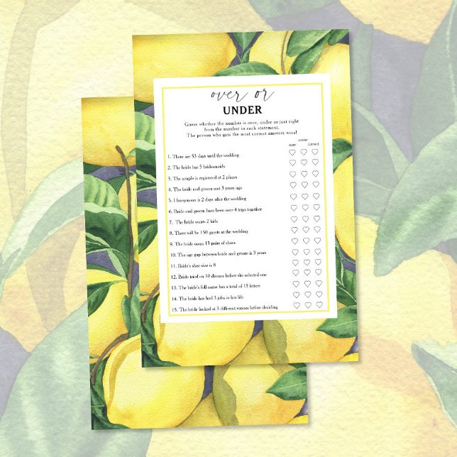 Papier Citrons - Au-dessus ou sous la douche nuptiale (Créateur téléchargé)