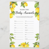 Papier Citrons Citrus Nom Le Bébé Animaux Jeu (Devant)