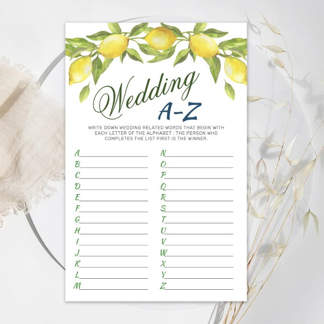 Papier Citrons doux et verdure Jeu de Fête des mariées ch (Créateur téléchargé)