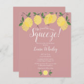 Papier Citrons Dusty Rose Invitation budgétaire Fête des  (Devant / Derrière)