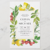 Papier Citrons et canneberges Wedding shower botanique (Devant)