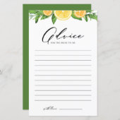 Papier Citrons et oranges Fêtes des mariées d'été Conseil (Devant / Derrière)