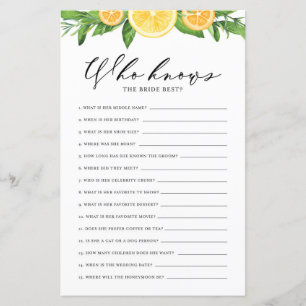 Papier Citrons et oranges qui connaissent la mariée meill