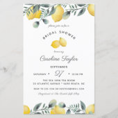 Papier Citrons Eucalyptus Budget Douche nuptiale Invitati (Devant)