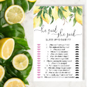 Papier Citrons Il A Dit Qu'Elle A Dit Fête des mariées Ga