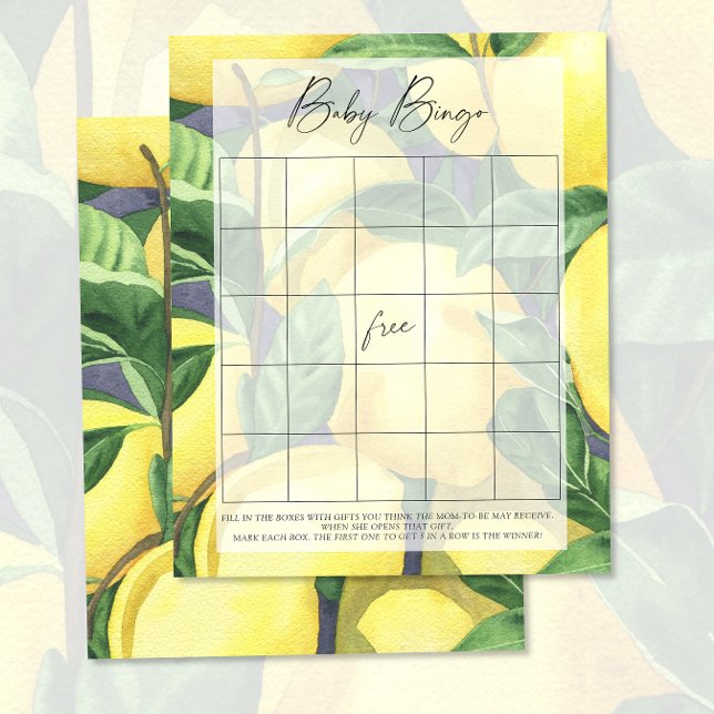 Papier Citrons - Jeu de Bingo pour bébé (Créateur téléchargé)