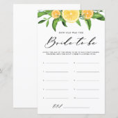 Papier Citrons L'Âge De La Fête des mariées Mariée Jeu (Devant / Derrière)