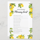 Papier Citrons Modernes Qui Connaît Mommy Meilleur Jeu (Devant / Derrière)